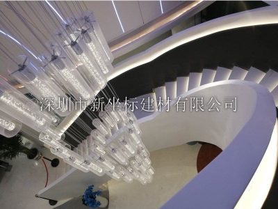  深圳人造石热弯一体成型展厅墙面